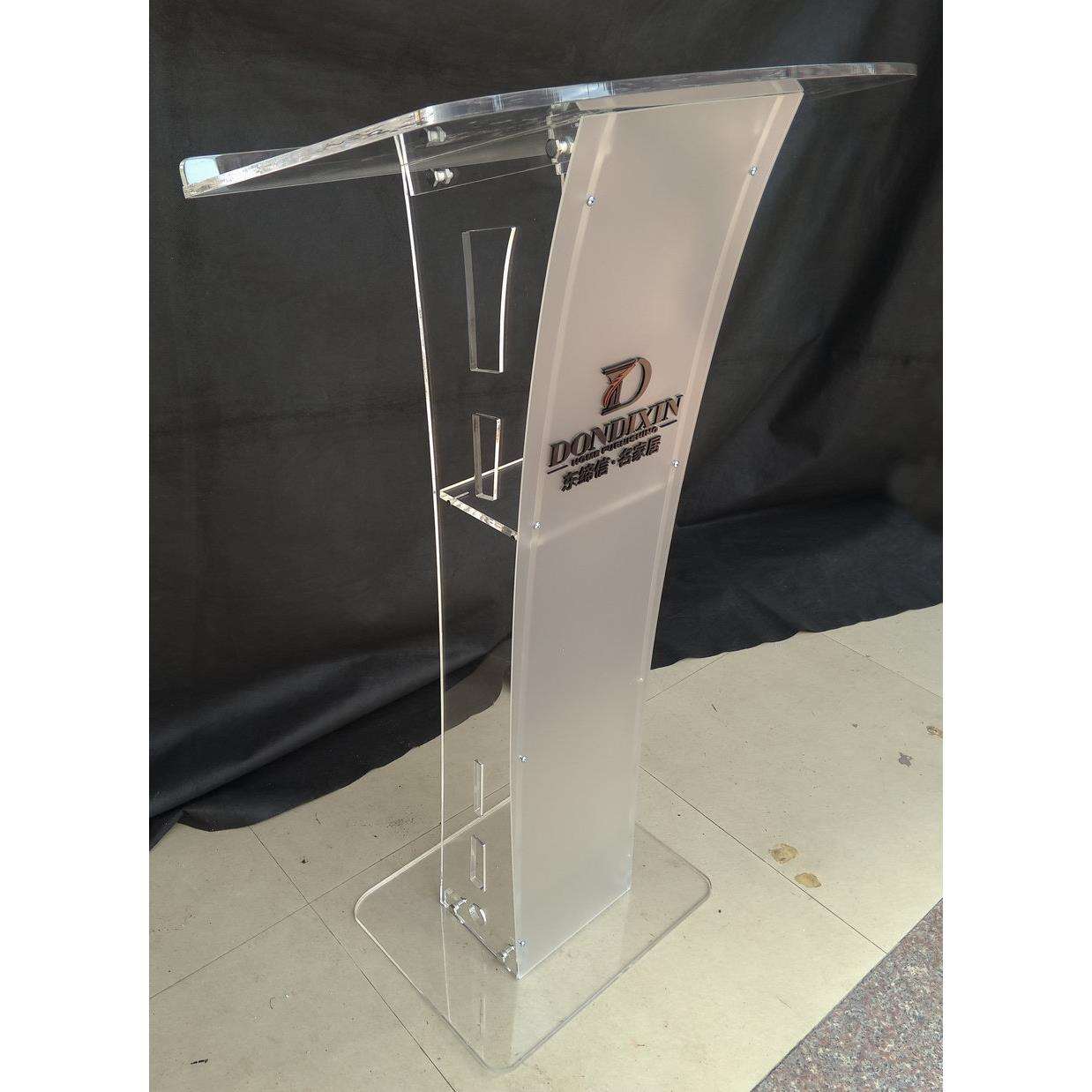 演讲台发言台简约透明讲台水晶讲桌亚克力主持台司仪台咨客迎宾台