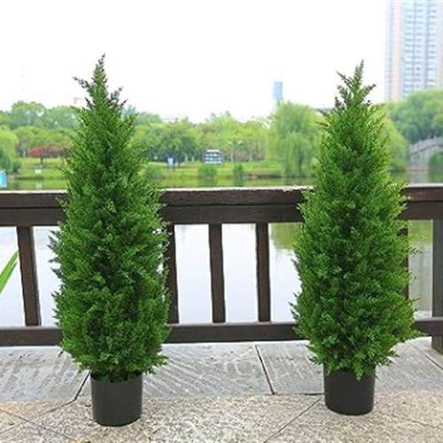 直销仿真松柏树松针假树造景摆件室内外店铺客厅圣诞树盆栽