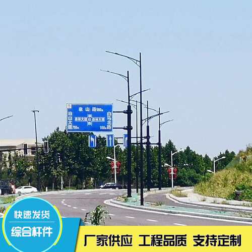 定 制 多功能综合交通信号灯 亿通照明 指示牌路灯监控用杆