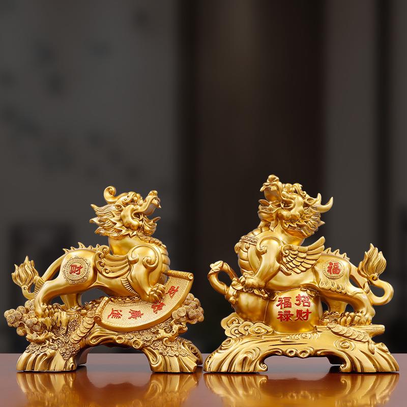财源广进招财貔貅摆件一对家居玄关客厅公司摆设装饰工艺品开业礼