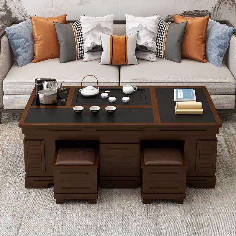 中式多功能功夫一体茶几茶桌简约客厅火烧石烧水组合办公室泡茶台