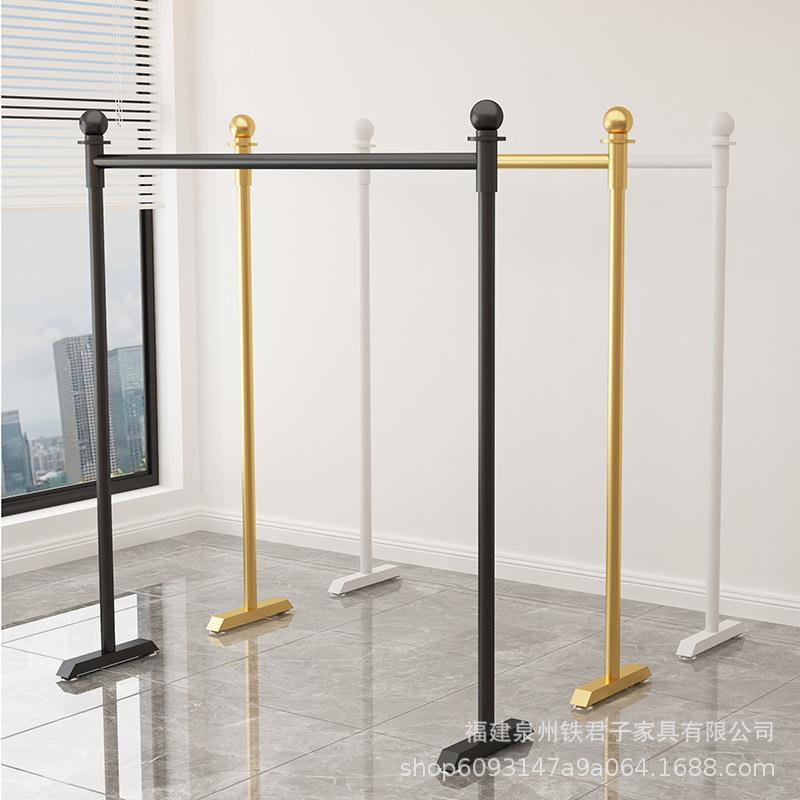 欧式简约服装店服装展示架落地家用简易挂衣架单杠中岛架轻奢衣架