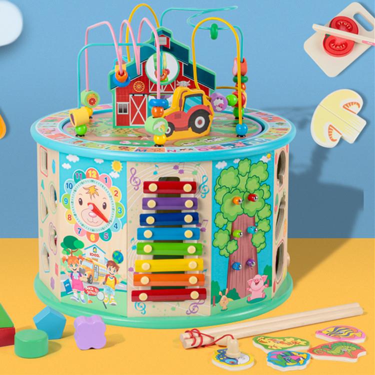 儿童串珠绕珠多功能百宝箱婴幼儿宝宝早教益智动脑训练1-3岁玩具