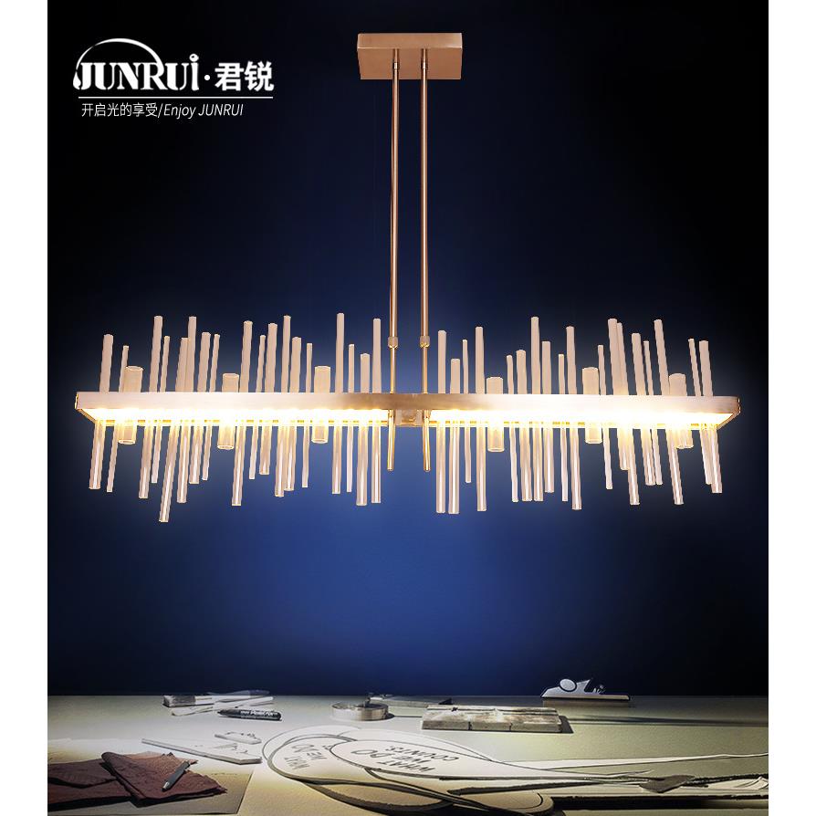 简约大气艺术客厅吊灯餐厅卧室铁艺吊灯玻璃棒吊灯后现代吊灯