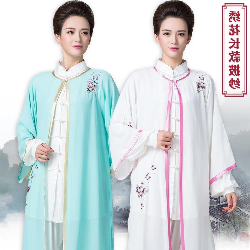 太极披纱女单件太极服女中国风太极拳比赛表演服飘逸