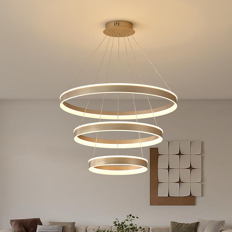 客厅吊灯现代简约led圆圈环形圆环餐厅圆形2024年新款大气三环