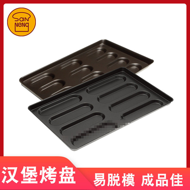 批发三能8 12 15连长方形面包不沾大烤盘商用烤箱用60*40烘焙模具