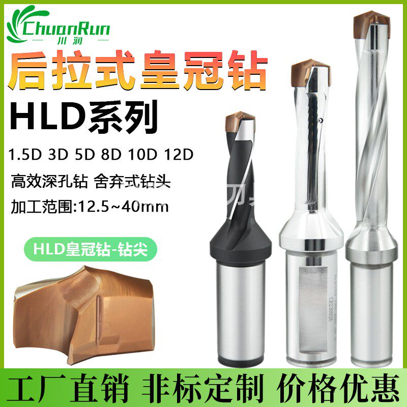 后拉式皇冠钻通装肯纳HLD皇冠钻尖刀杆10倍径深孔钻加长深孔钻头