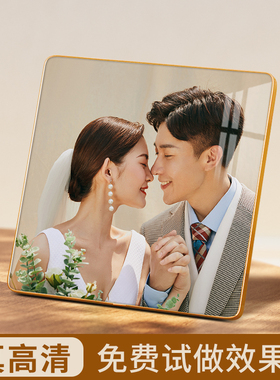 婚纱照片定制摆台相框情侣相片打印相簿挂墙结婚照创意摆件高级感