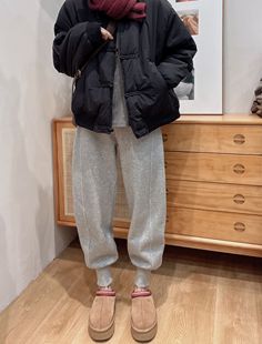 黑色显瘦加绒加厚百搭卫裤 2026年秋冬季 休闲运动束脚裤 韩版 女 新款