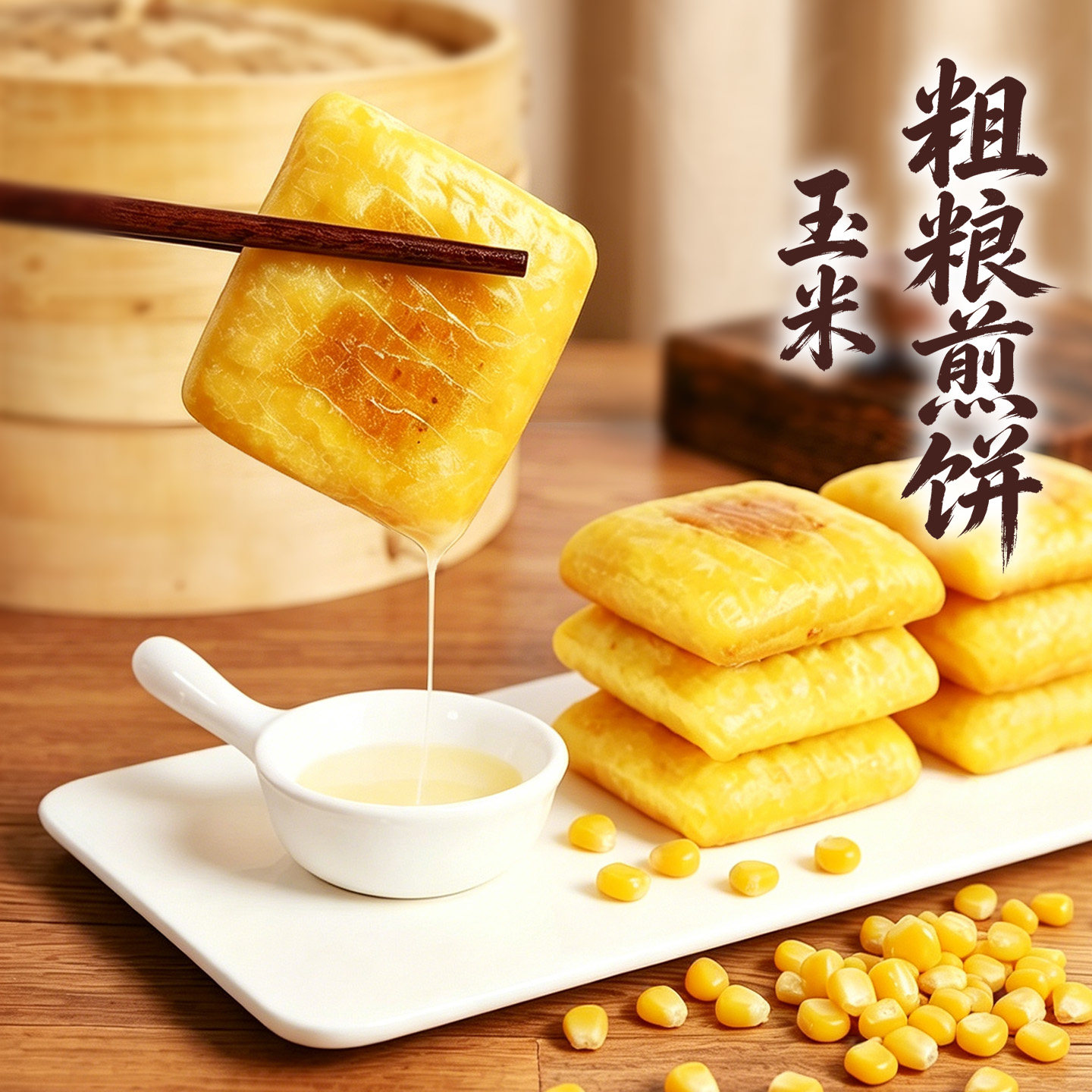 祥口福粗粮煎饼 玉米饼杂粮饼 儿童早餐半成品 速冻点心 速食小吃