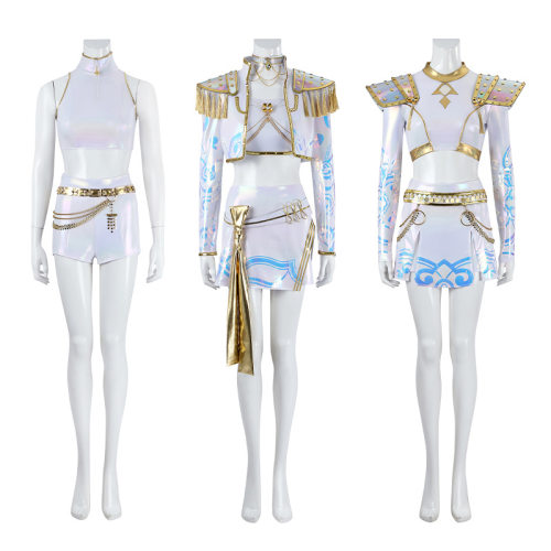 Kpop猎魔女团cosplay米拉佐伊鲁米cos服白色打歌服