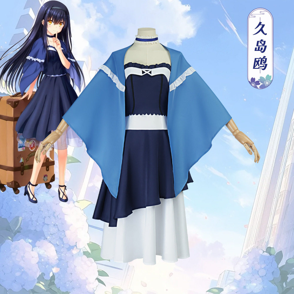夏日口袋COS服久岛欧蓝色连衣裙套装cosplay万圣节舞台表演服女装