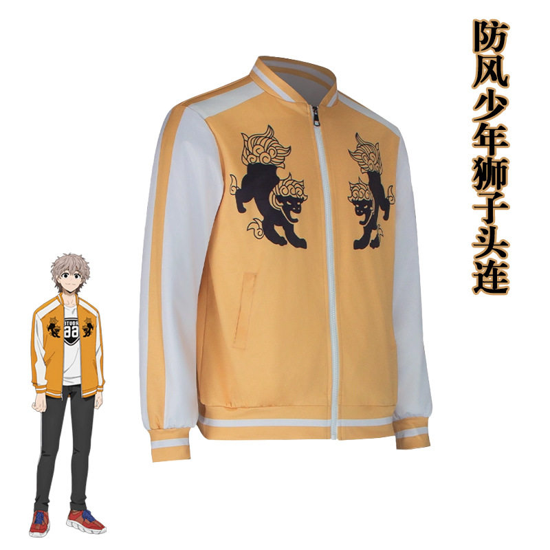 2024跨境日漫防风少年cos狮子头连cos服夹克衫3D数码印花棒球服