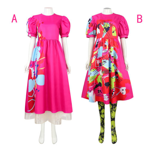 万圣节表演服装芭比cos服Barbie真人版电影怪人芭比cosplay连衣裙
