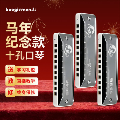 马年纪念款布鲁斯十孔口琴