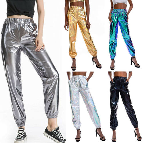 Hip-hop sports laser straight leg pants   嘻哈运动镭射直筒裤
