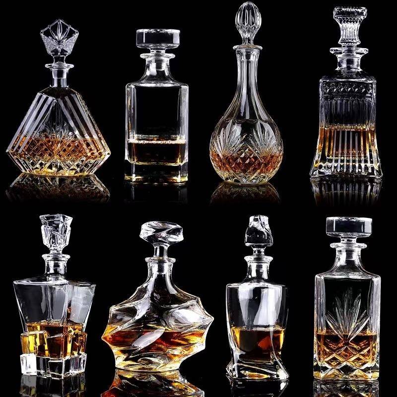 水晶玻璃酒瓶家用带盖密封创意红酒醒酒器洋酒威士忌酒瓶酒樽高档