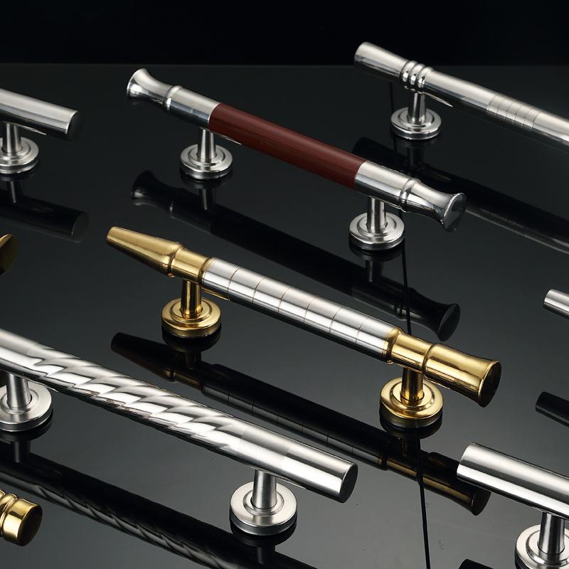 不锈钢明装拉手双开木门简约把手老式防盗门大门铁门铝合金门拉手