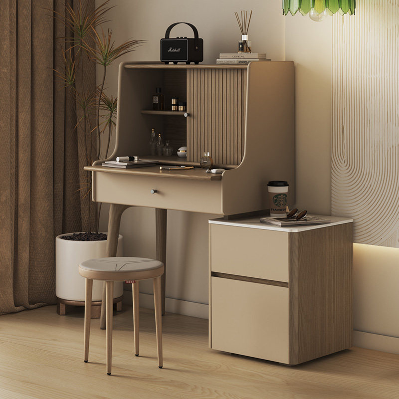 顾家家居木艺梳妆台斗柜一体现代简约卧室可伸缩小户型实木化妆桌