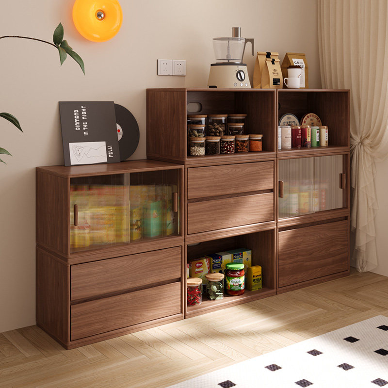 顾家家居木艺全实木储物柜多功能客厅收纳柜餐边柜白蜡木斗柜书柜