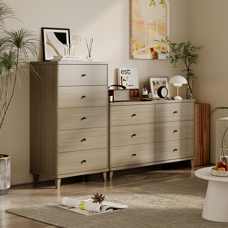 顾家家居木艺斗柜组合小户型卧室客厅书房收纳柜白蜡木储物五斗柜