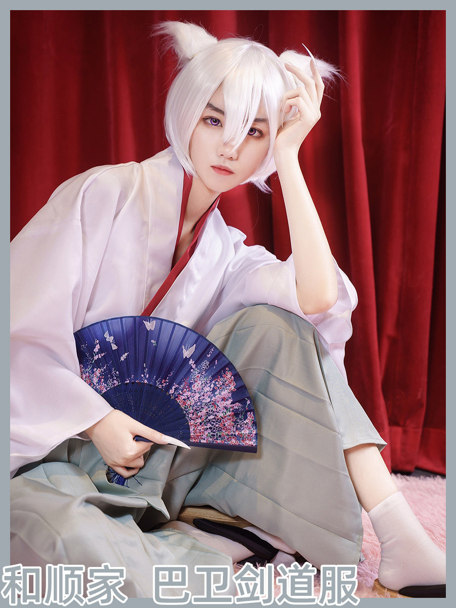动漫人cosplay元气少女缘结神使巴卫剑道服全套耳朵尾巴cos服现货图片