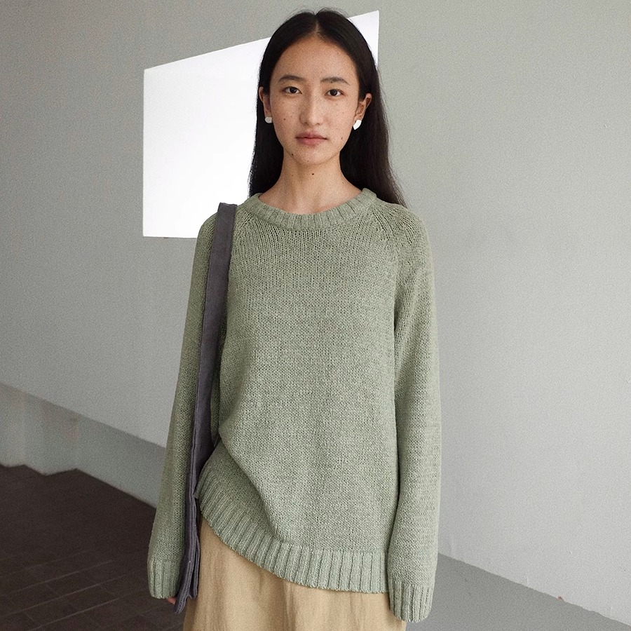 复古慵懒风棉质毛衣女25秋新品