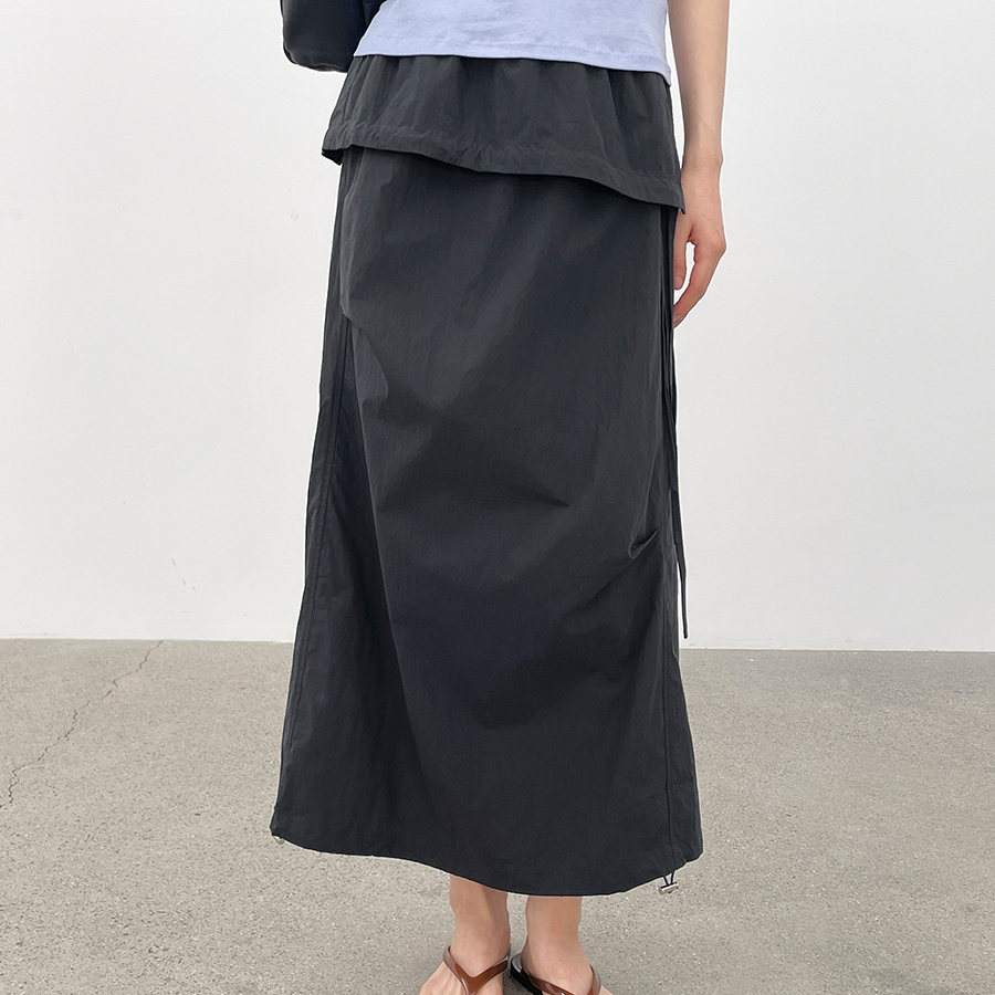 设计师牌高腰叠搭层次感半身裙女