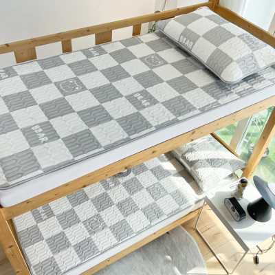 夏季天乳胶凉席三件套学生宿舍单人新款冰丝床单上下铺空调软席子