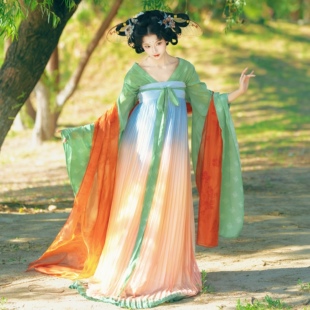 山海明光【拂晓】隋唐制汉服齐胸褶裙大袖襦披帛南北朝改良春夏