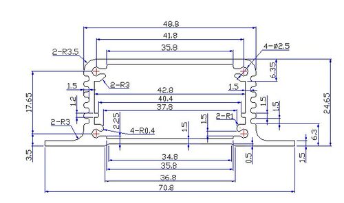 GPRS DTU、RTU铝外壳、以太网口、串口服务器外壳70.8×83×24.65