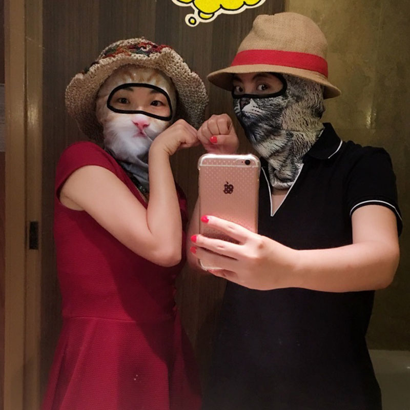夏季防晒骑行头套男户外骑车蒙面动物脸基尼护全脸防紫外线面罩女
