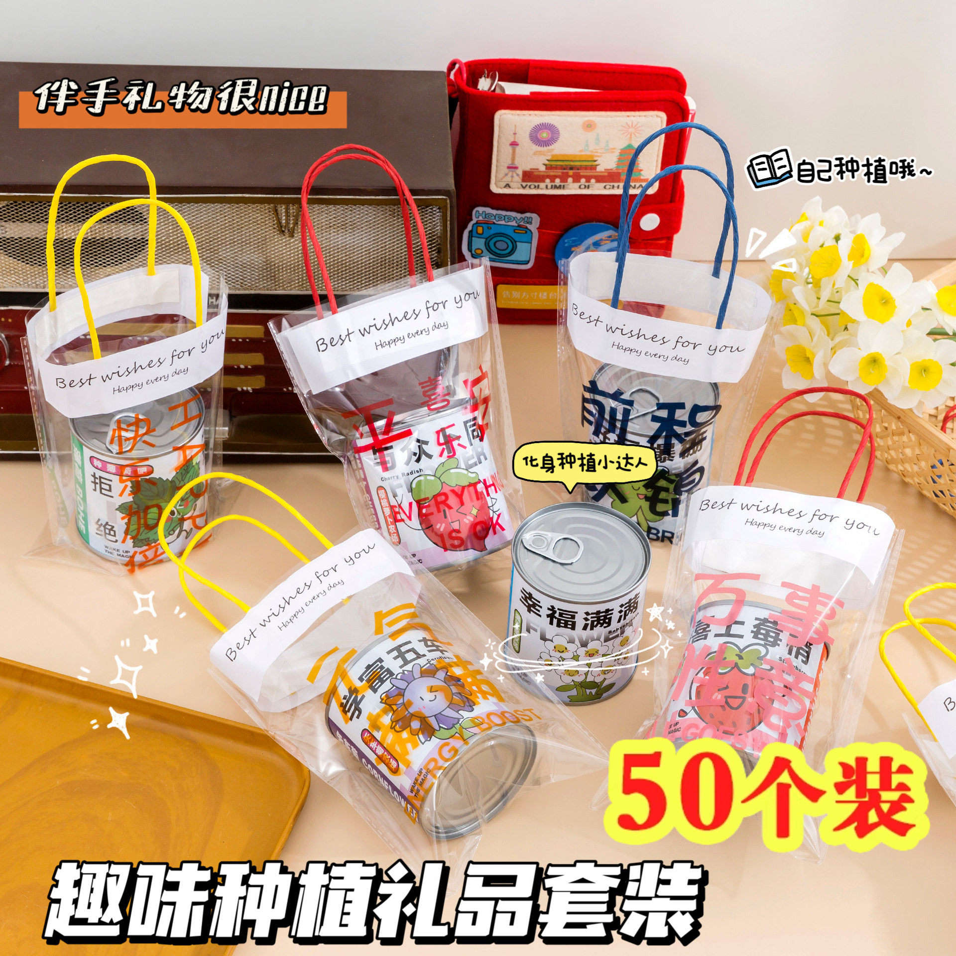 袋装罐头盆栽种植盲盒奖品小学生奖励礼品义乌摆摊商品幼儿园礼物