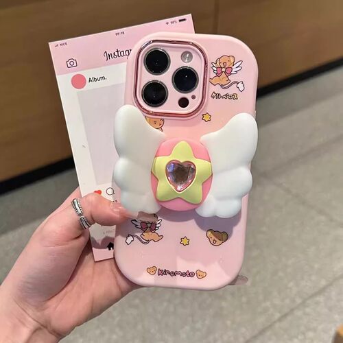 百变小可翅膀支架适用opporeno15pro手机壳新款卡通reno14/13/12可爱女款findx9硅胶a58全包a93s防摔软保护套