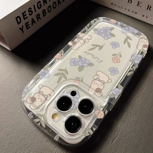 蓝色花朵兔子硅胶vivo可爱保护套