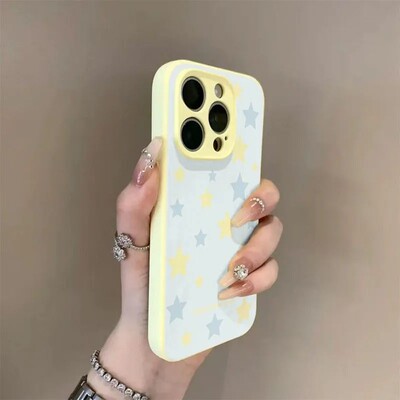 ins风蓝底星星适用opporeno16pro手机壳新款女reno15c/14简约findx9磨砂A6液态硅胶A2m全包1加15防摔软保护套