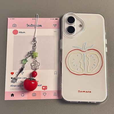 小众ins简约彩色线条番茄适用荣耀400pro手机壳honor300/200新款x70i创意x60个性女畅玩60plus硅胶防摔保护套