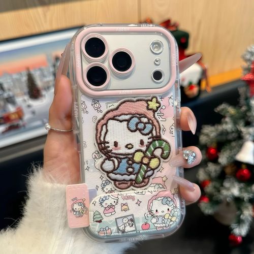 刺绣星星KT猫支架opporeno15pro手机壳reno14/13/12新款女findx9/x8s+可爱k13卡通k12全包a5/a3x防摔软保护套