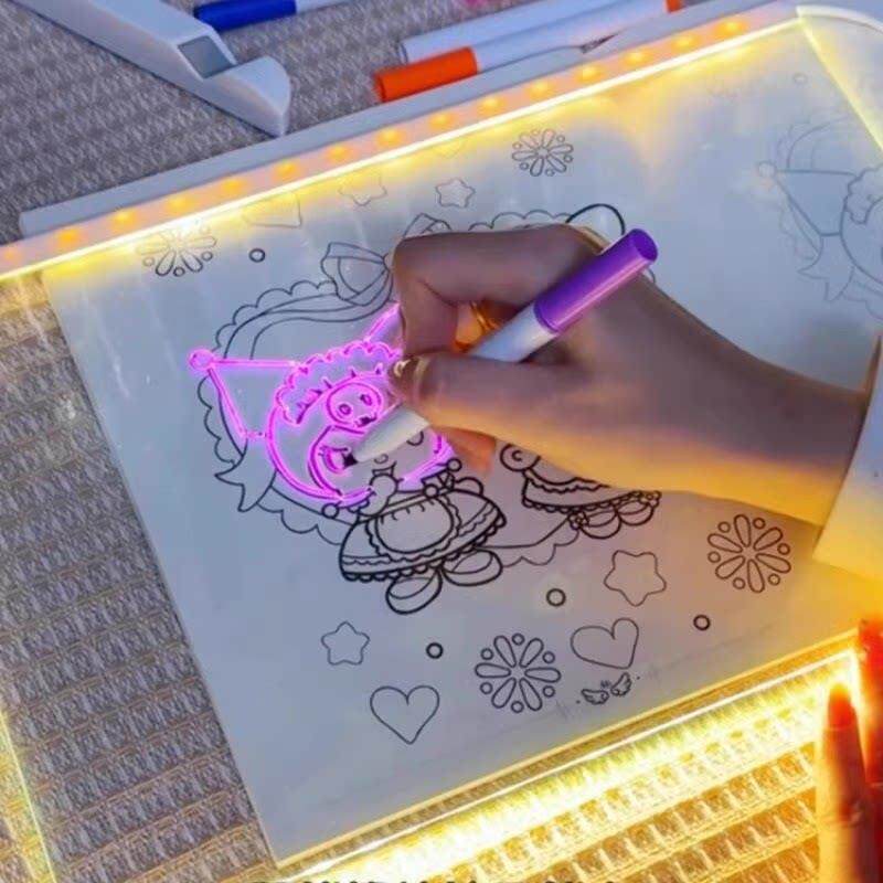 绘【下单立减50】涂发光临摹画板透明可擦填色荧光手板画板鸦CZ