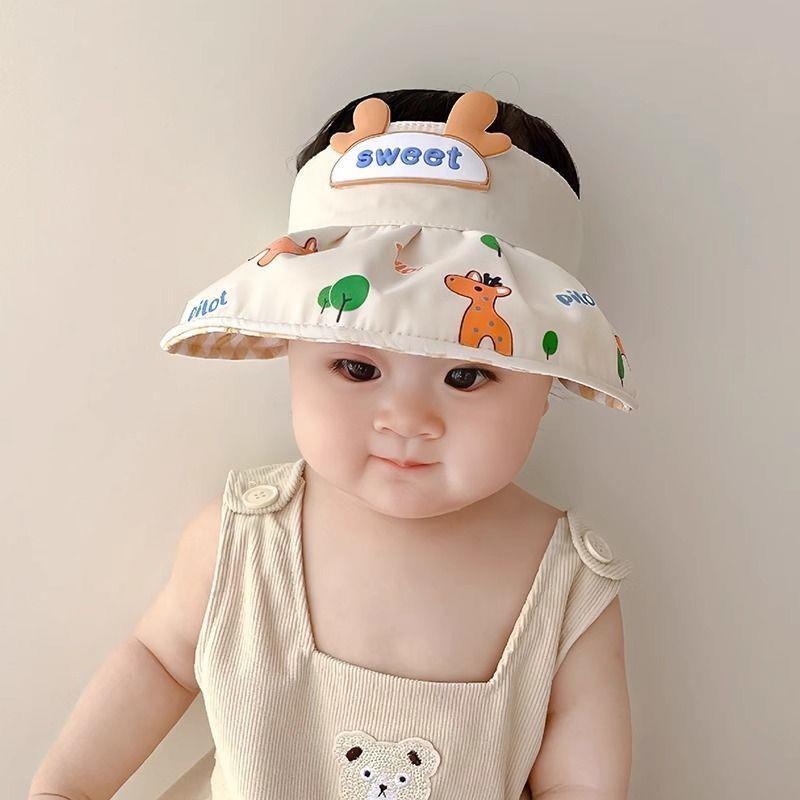 夏季遮阳防晒女童薄款空顶遮阳帽婴儿透气遮阳帽宝宝帽子新品