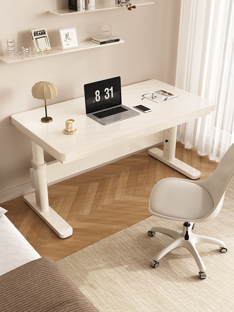 实木电动儿童书桌台式电脑桌小户型家用卧室可升降学生学习收纳桌