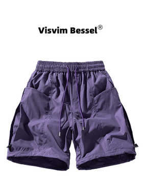 VISVIM BESSEL短裤男士夏季潮牌休闲宽松大码运动五分裤冰丝裤子