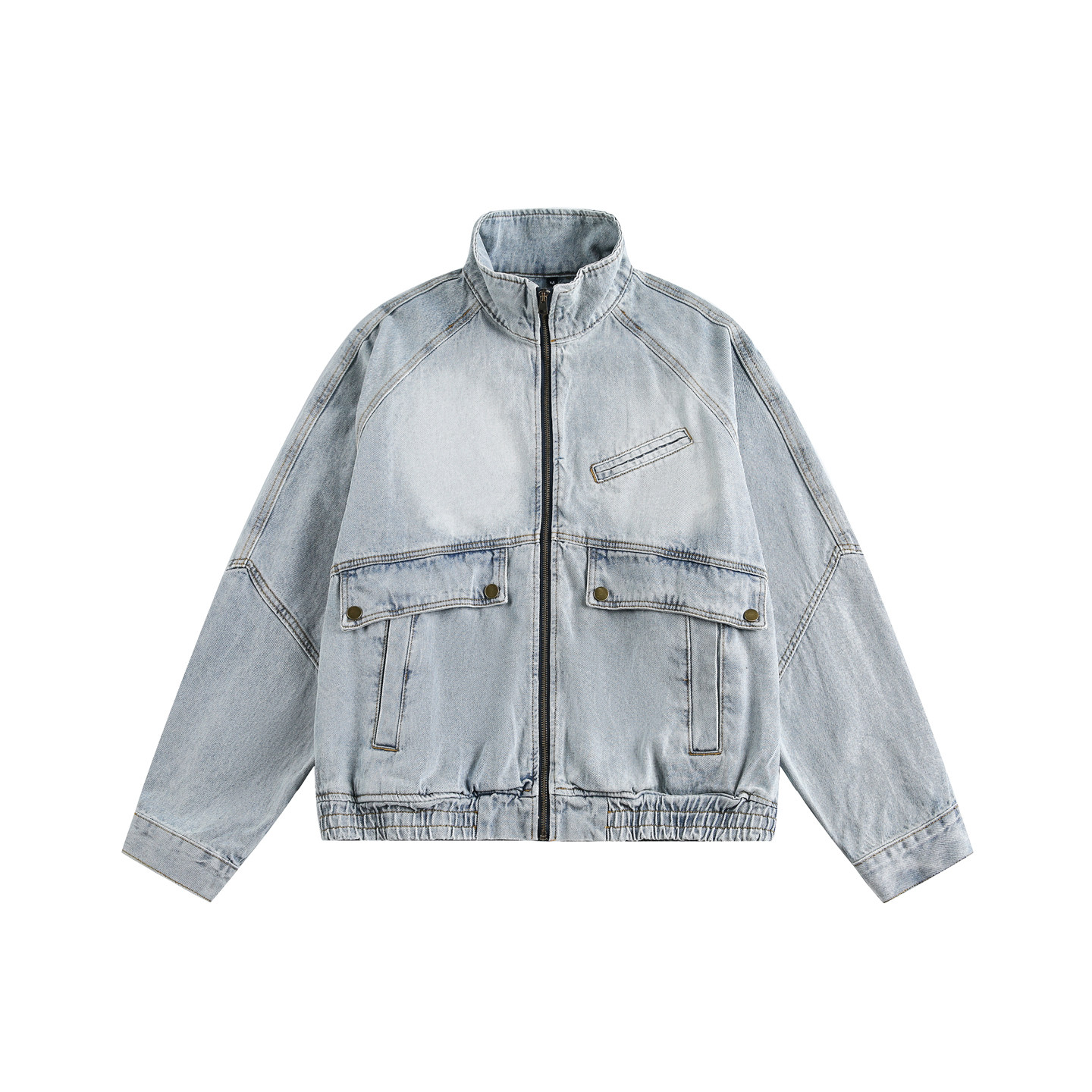 【会员5折内购】丛林老虎美式潮流多口袋设计牛仔夹克男宽松外套,男装,牛仔外套,淘宝优惠券,粉丝福利购,淘宝优惠卷