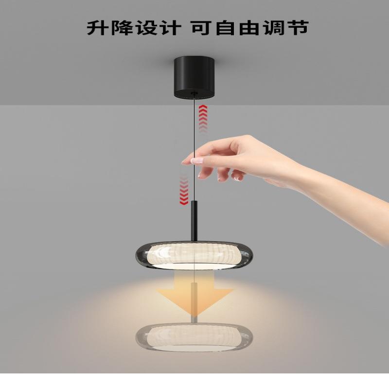 设计师餐厅吊灯2024新款奶油风吧台餐桌灯现代简约意式玻璃床头灯