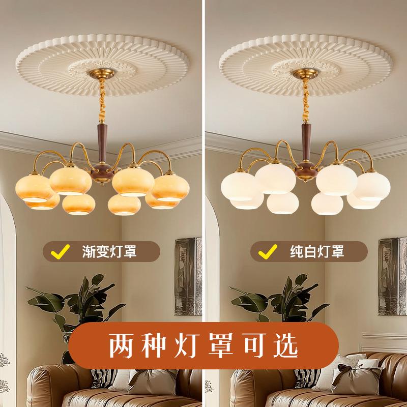 法式中古风客厅吊灯复古大厅2025新款魔豆灯高级感品质设计师灯具