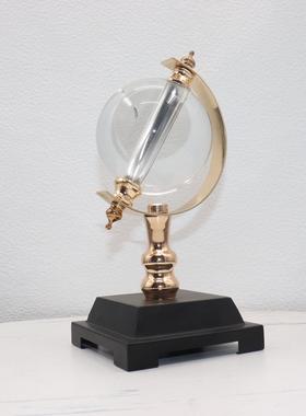 创意金属地球仪摆件样板房售楼处桌面书柜书架金属工艺品软装饰品