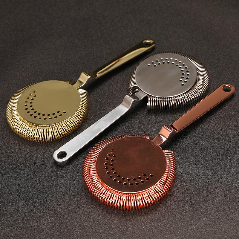 304不锈钢霍桑复古滤冰器酒吧酒器折弯创意过滤器现货跨境