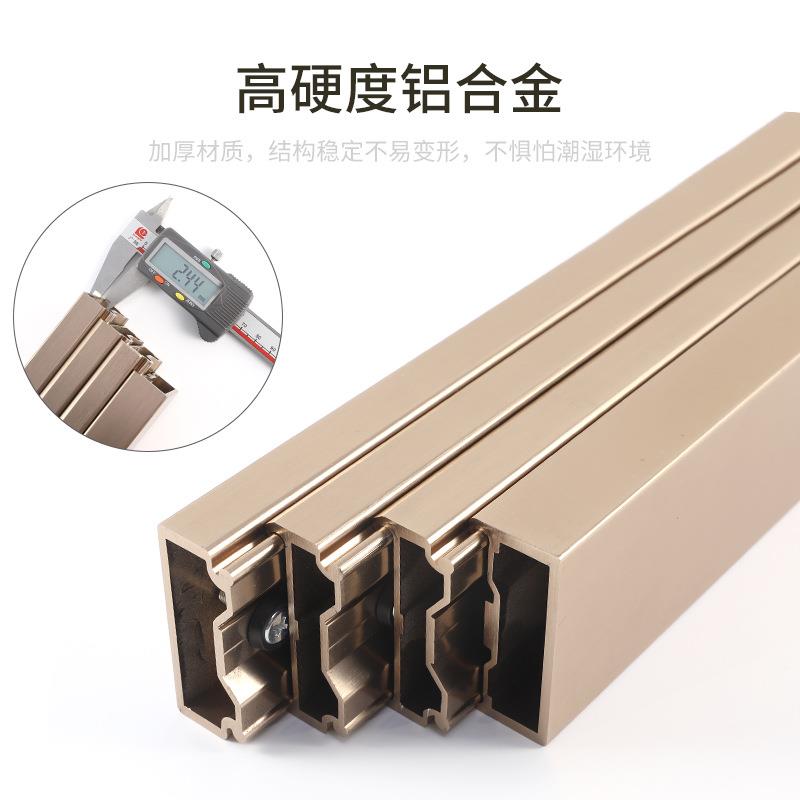 平推下翻式隐藏导轨 书柜酒柜抽拉延伸加长餐桌道轨隐形餐台滑轨