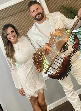 跨境现货金属抽象吉他艺术品铁艺墙壁挂装饰Abstract Guitar Me